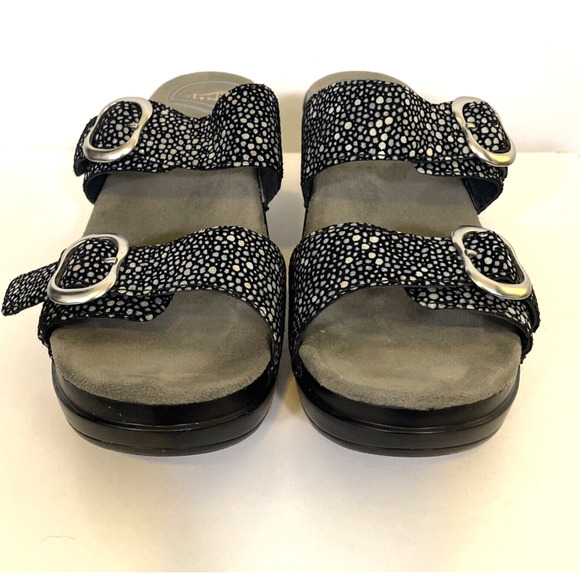 Dansko Sophie Womens Size EU 37 US 6.5-7‎ Black Metallic Strap Buckle Sandals - Picture 5 of 8